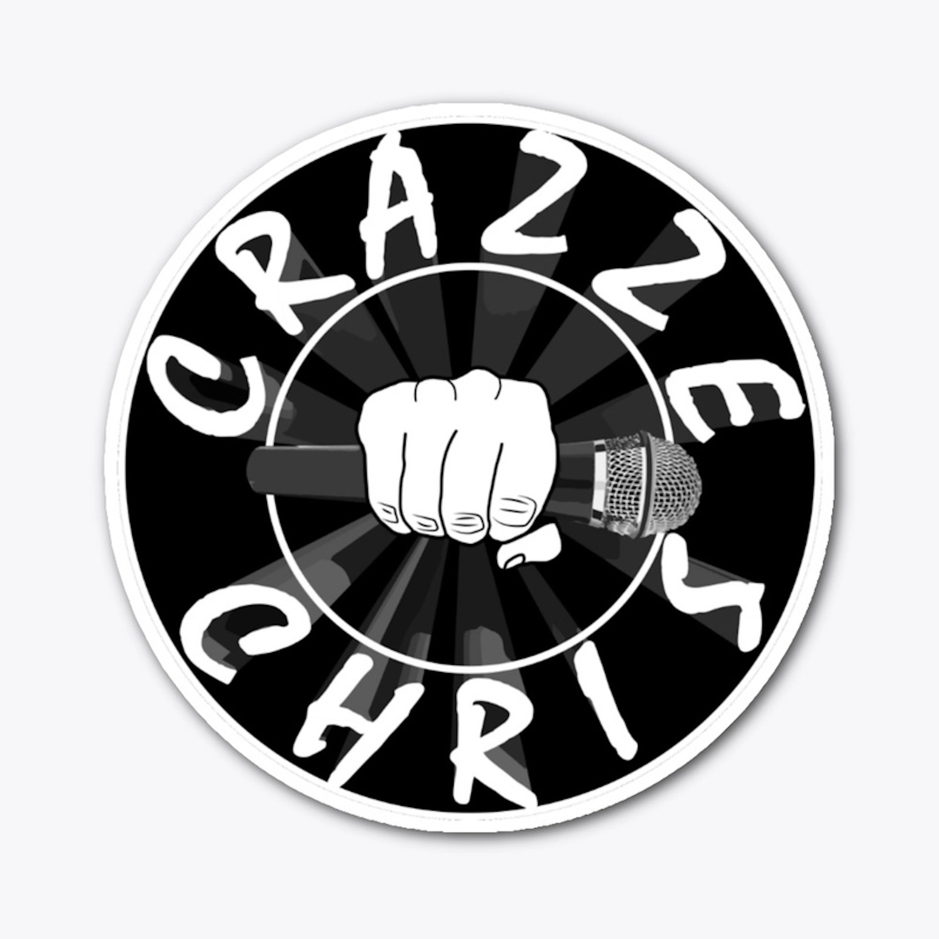 CRAZZE CHRIS OFFICIAL MERCH -B/W Sticker