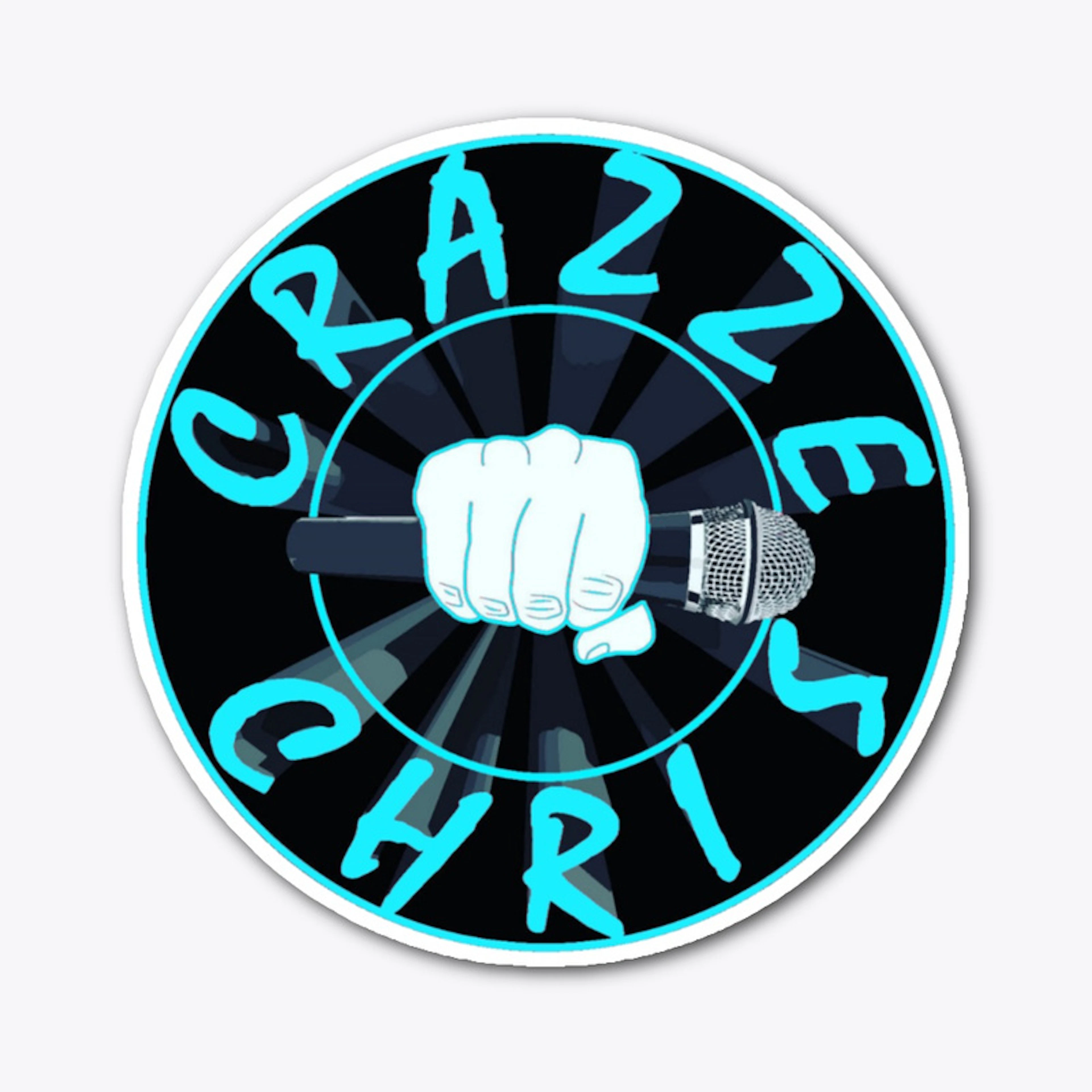 CRAZZE CHRIS OFFICIAL MERCH-Teal Sticker