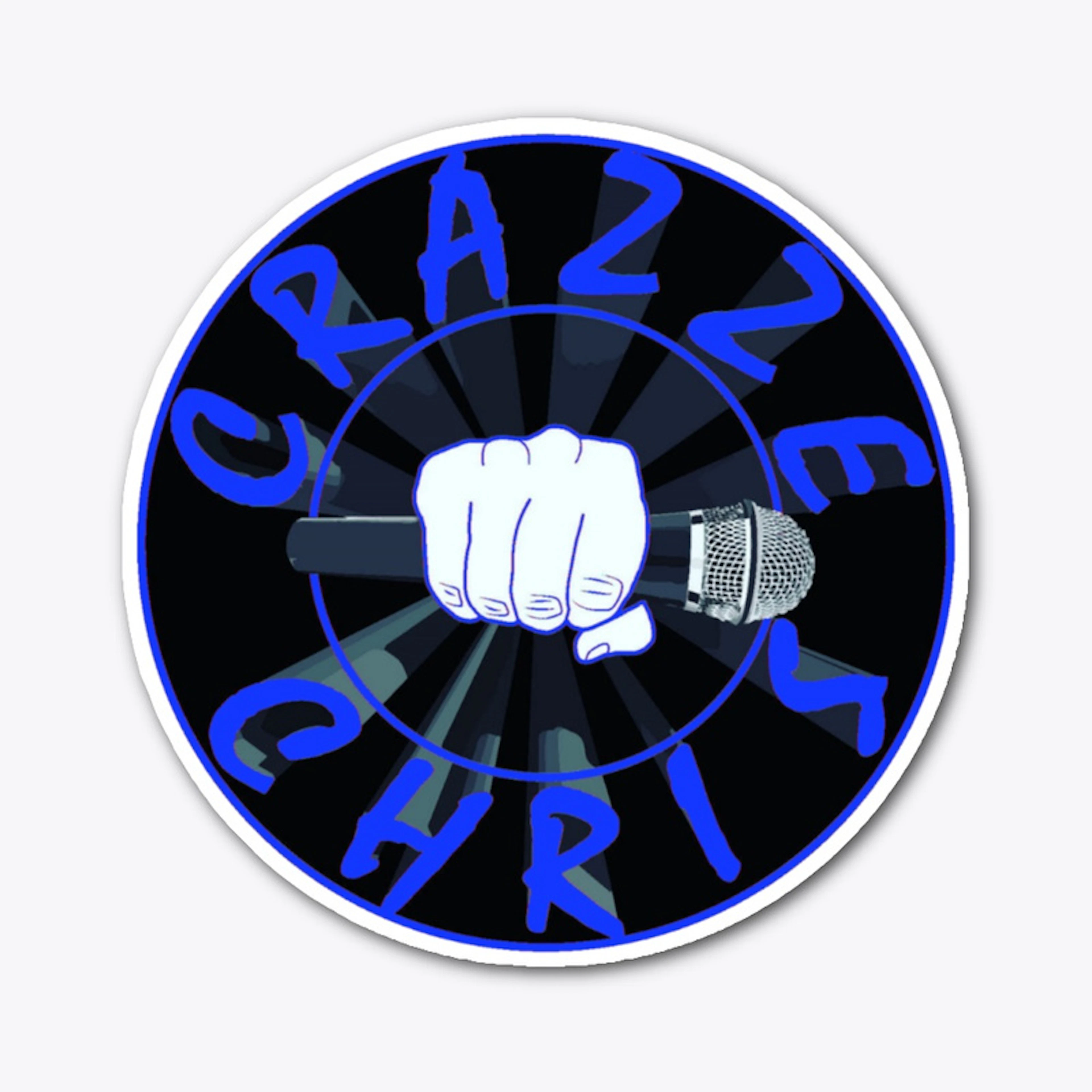 CRAZZE CHRIS OFFICIAL MERCH-Blue Sticker