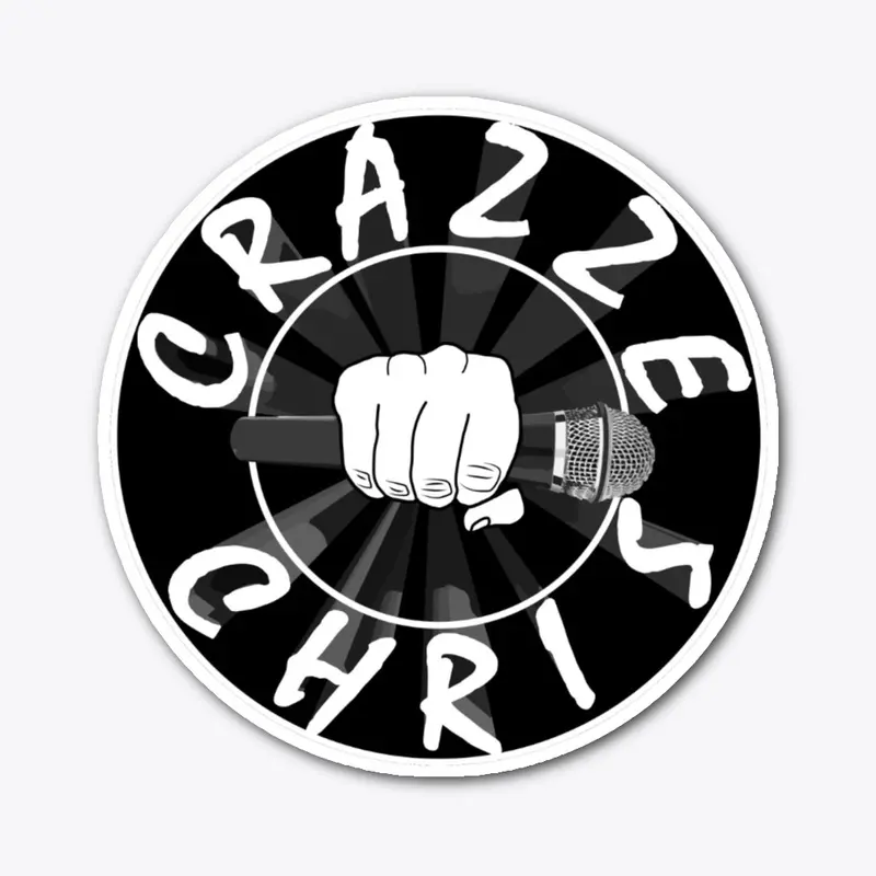 CRAZZE CHRIS OFFICIAL MERCH -B/W Sticker