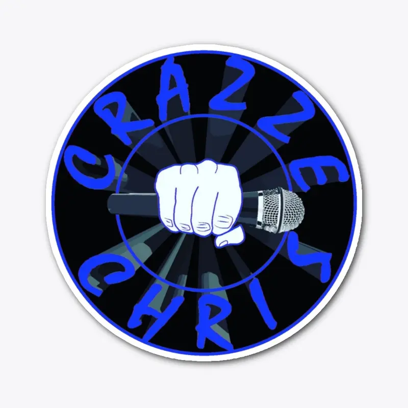 CRAZZE CHRIS OFFICIAL MERCH-Blue Sticker